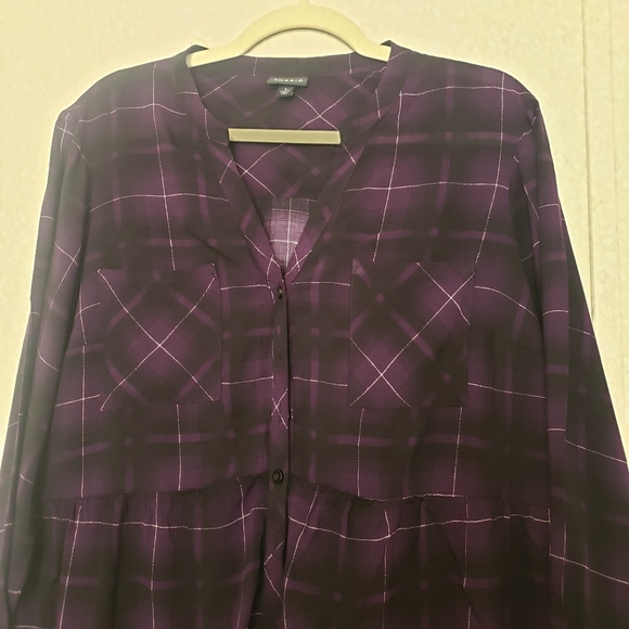 TORRID PURPLE-BLACK PLAID BABYDOLL TUNIC...SIZE:1 - Picture 6 of 11